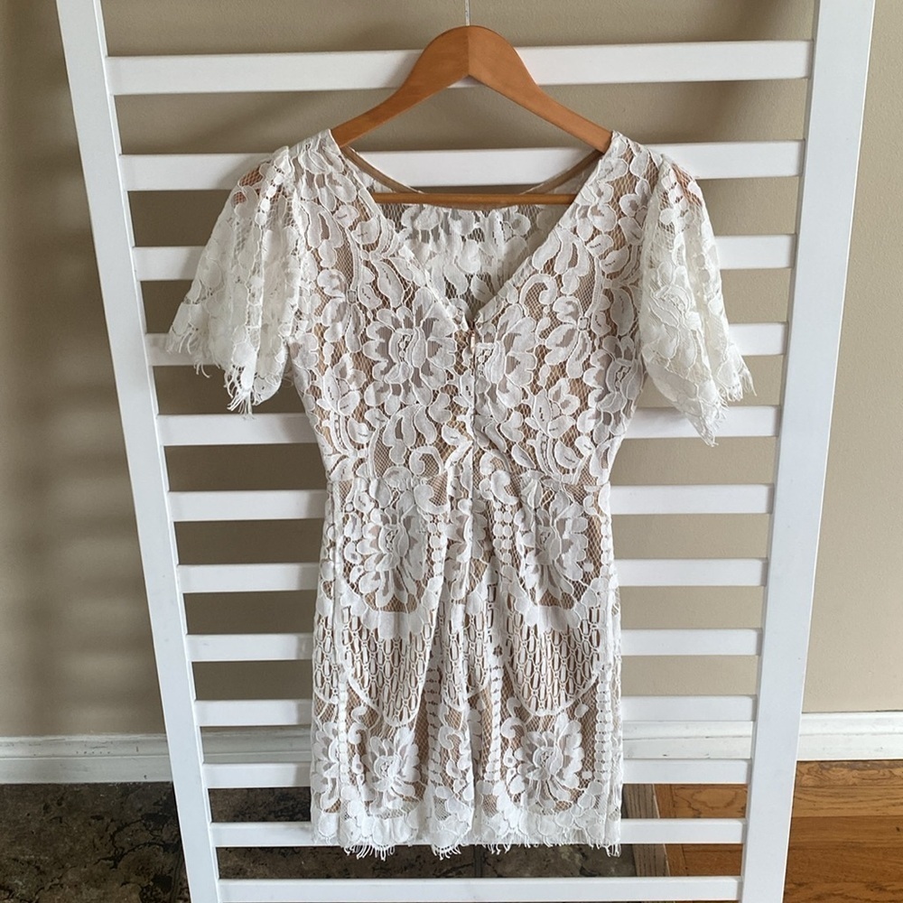 Lulu's White Lace Mini Dress - Picture 8 of 15